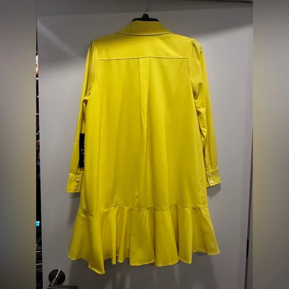 Tuckernuck Neon Yellow Crepe Callahan Shirt Dress - Picture 12 of 13